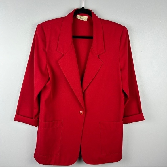 Vintage Tradition Classic Red Blazer Jacket Retro Size 10 - Picture 2 of 13